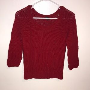 Lauren Ralph Lauren red 3/4th sleeve sweater
